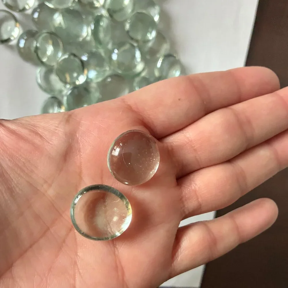 Clear Glass Round Pebbles for Mosaics, Crafts, or Home Decor